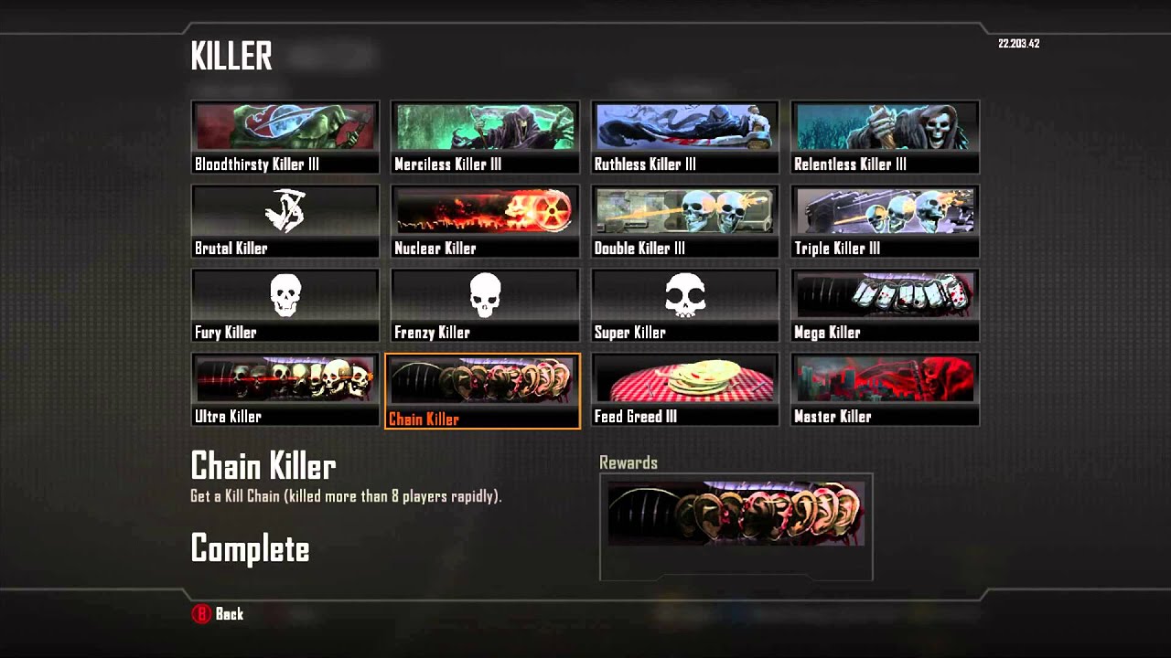How to unlock the Master Killer Calling Card in Black Ops 2 - Chain Ultra Killer Player Cards