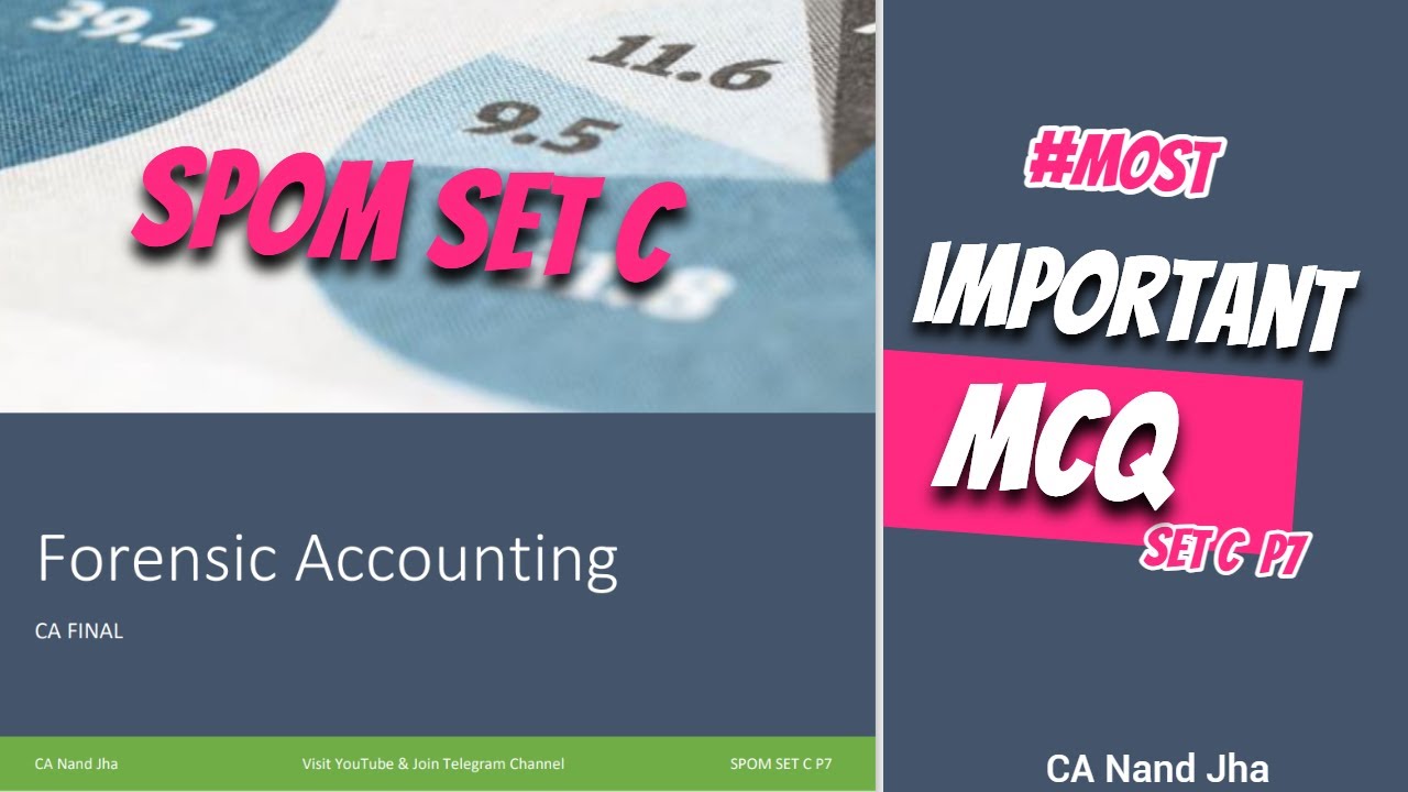 Set C SPOM | Forensic Accounting | All Important MCQs | SPOM SET C P7 | CA Final | CA Nand Jha