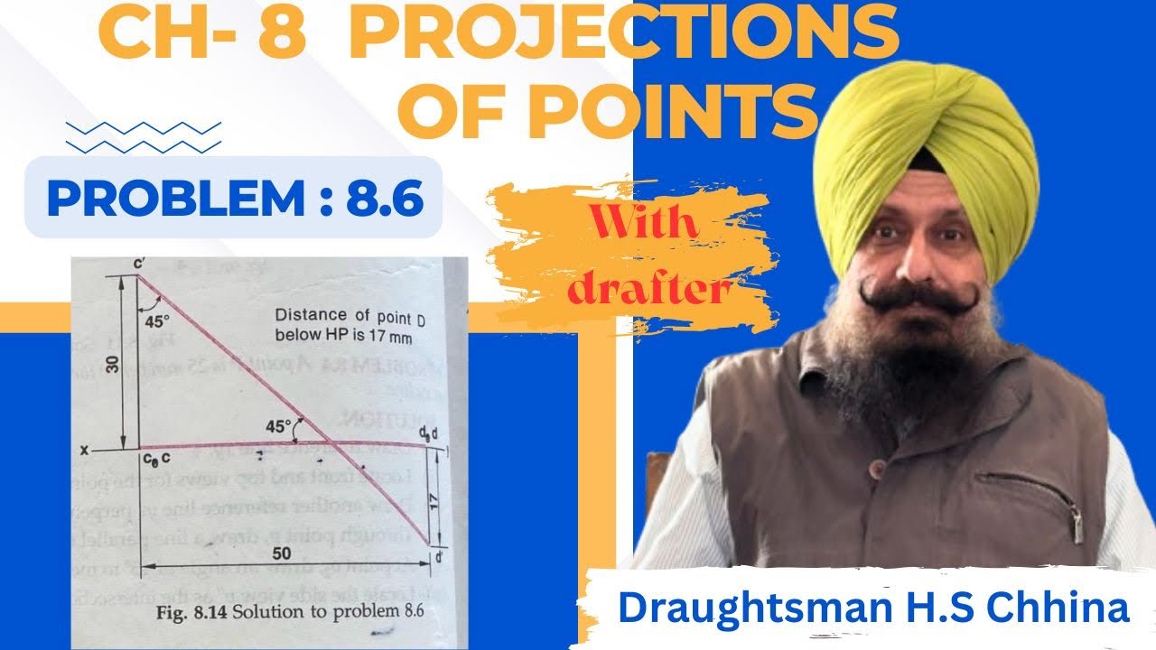 CH-8 Projections of Points | Pb-8.6 Explained in Easy Way | B.Tech Engineering Drawing