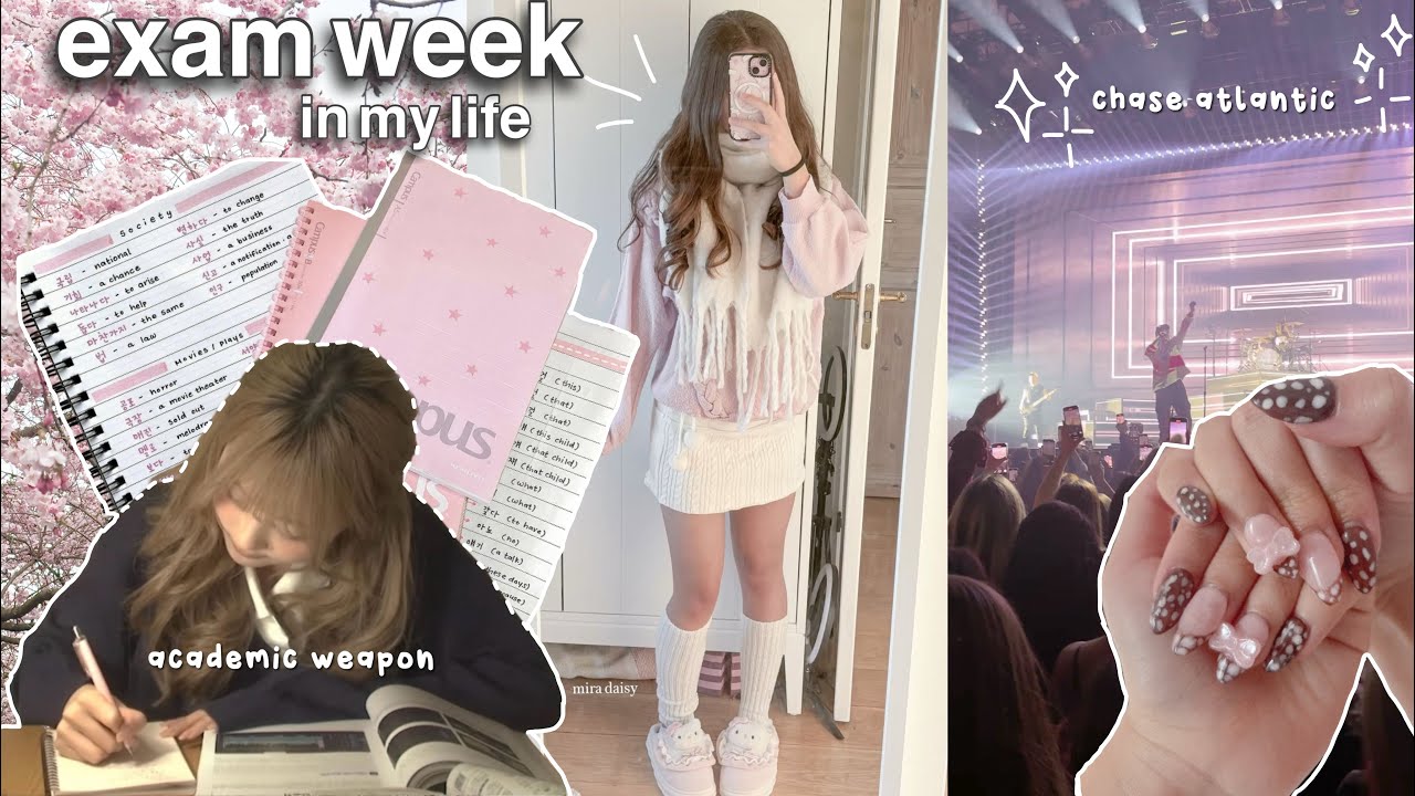 exam week in my life📄: come with me to school, chase atlantic concert, sakura festival