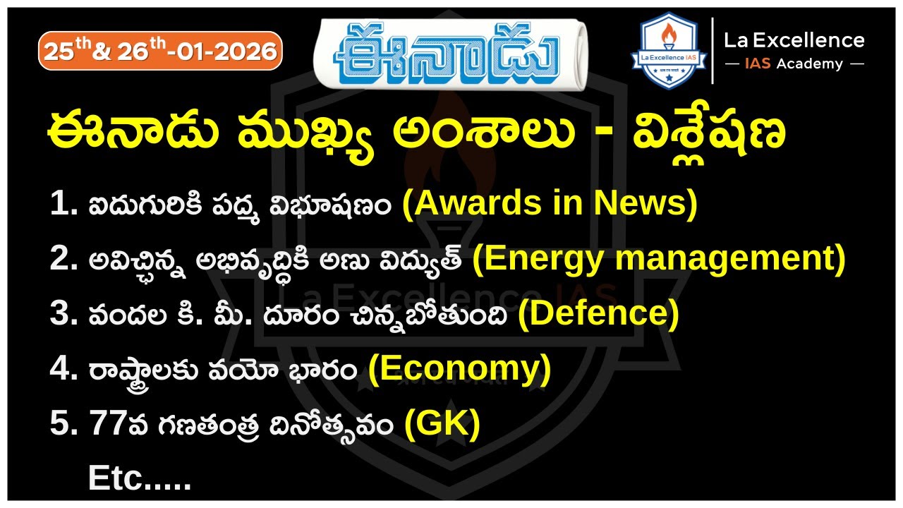 Eenadu News Analysis  #appsc #tgpsc #upsc Best IAS coaching in Hyderabad - Best UPSC Coaching