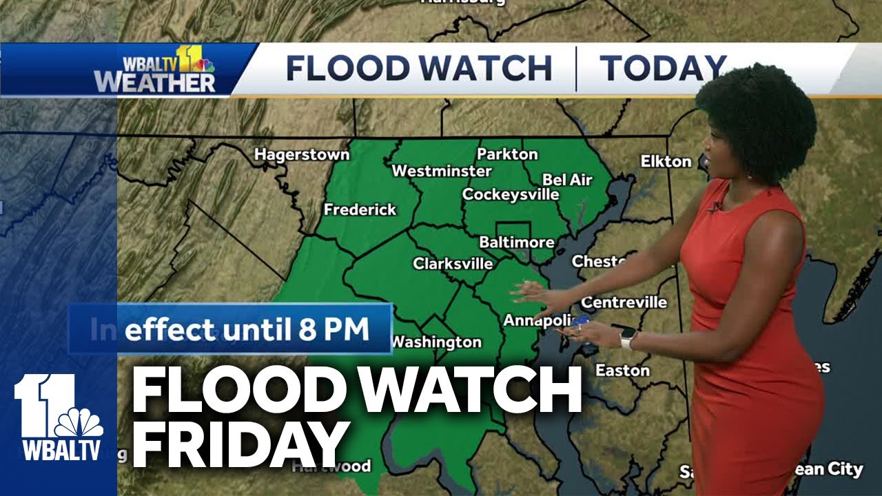 Flood Watch in effect for most of Maryland until the evening