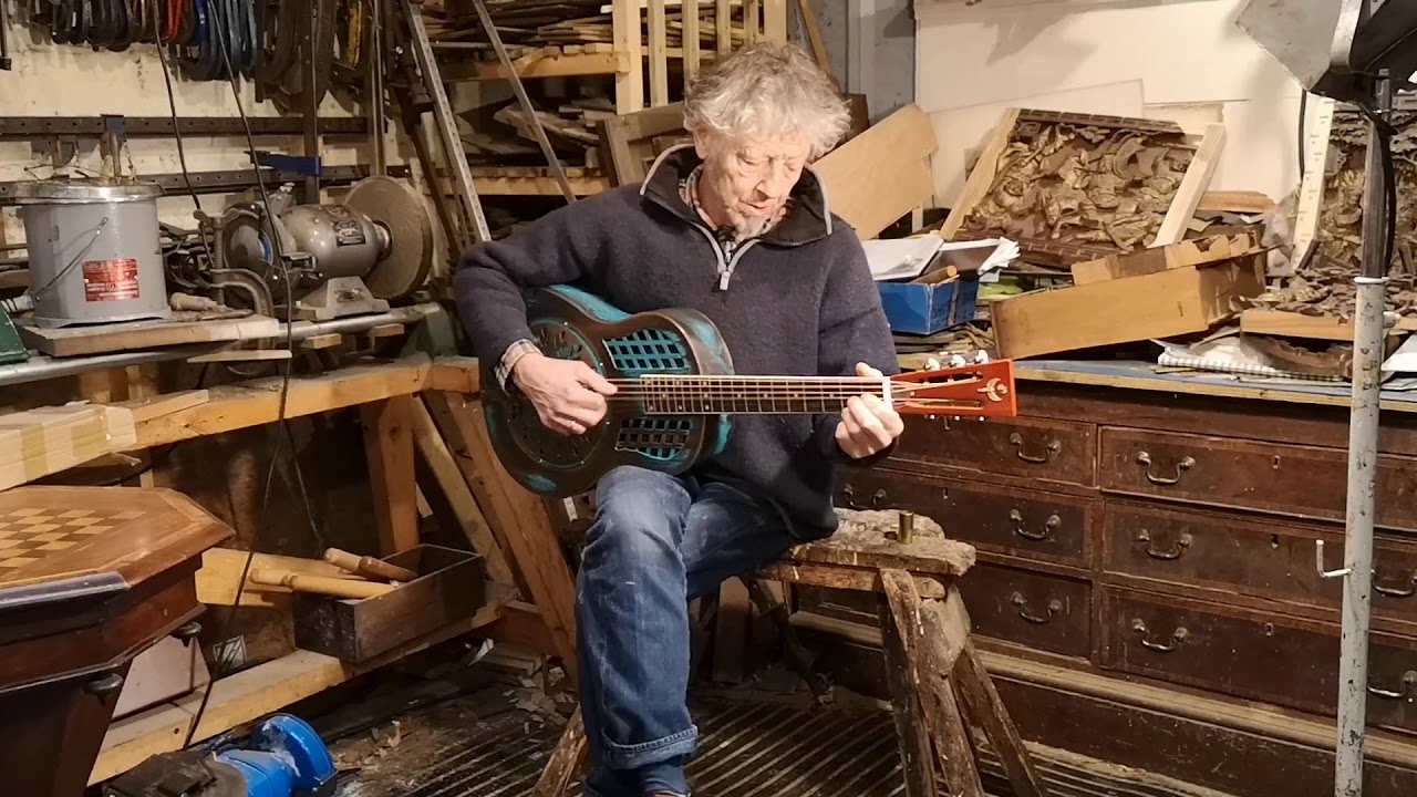 Icarus Duolian 'G' Relic Brass 'Rat Rod' Resonator Guitar