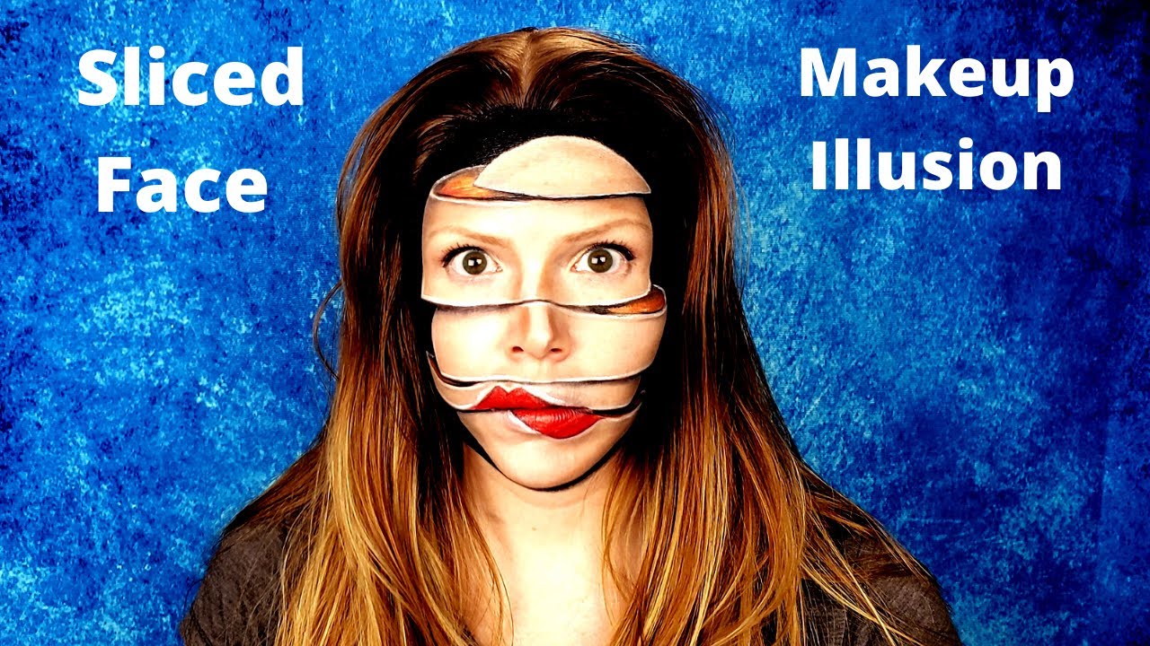 Sliced Face Makeup Illusion