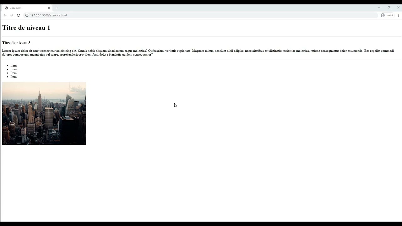 20 Exercice HTML, utiliser les balises apprises