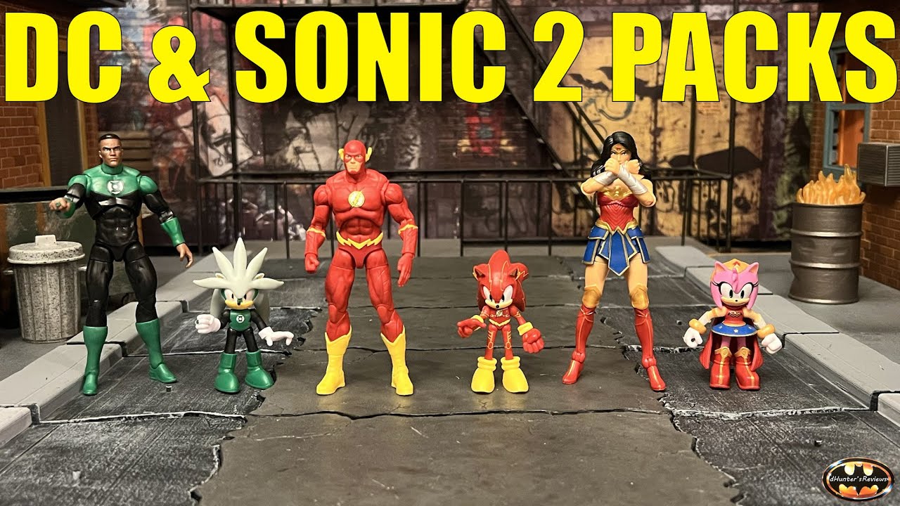 Обзор набора фигурок Jakks Pacific DC Sonic 2 Pack Wave 2: Flash Sonic, John Stewart Silver Wonde...