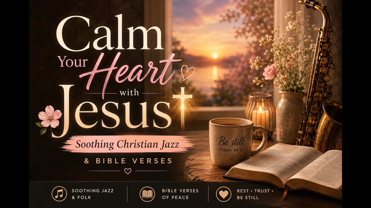 Calm Your Heart with Jesus 🌸 Soothing Christian Jazz & Bible Verses