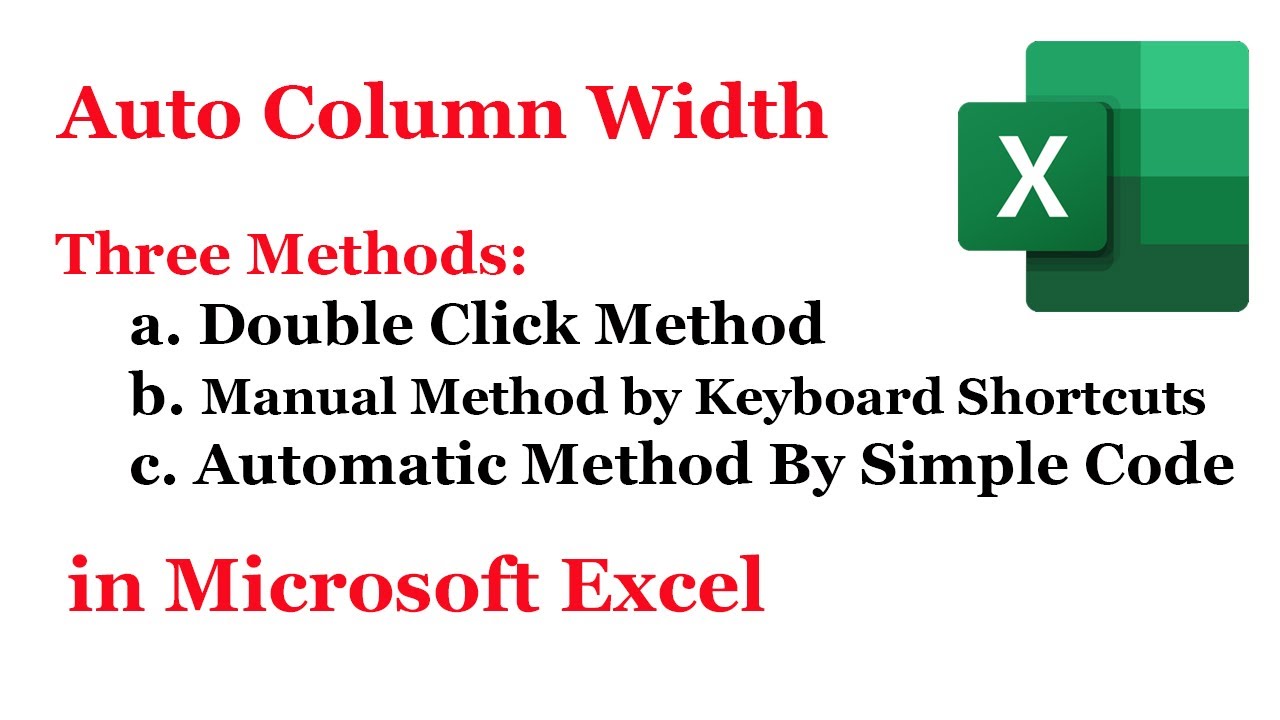 Auto Fit Column Width in Microsoft Excel | 3 Method You Should Know