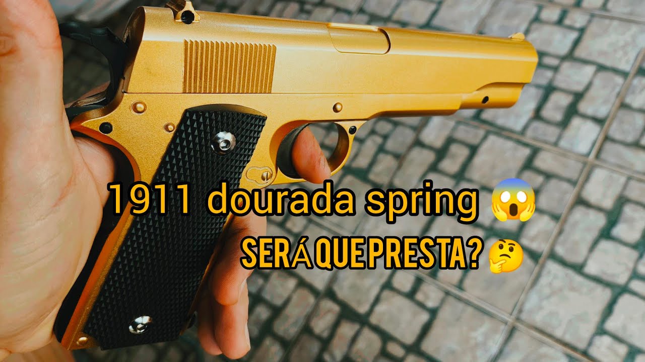 pistola Spring vigor dourada (Vg 1911-v14) #airsoftcqb #airsoftspring