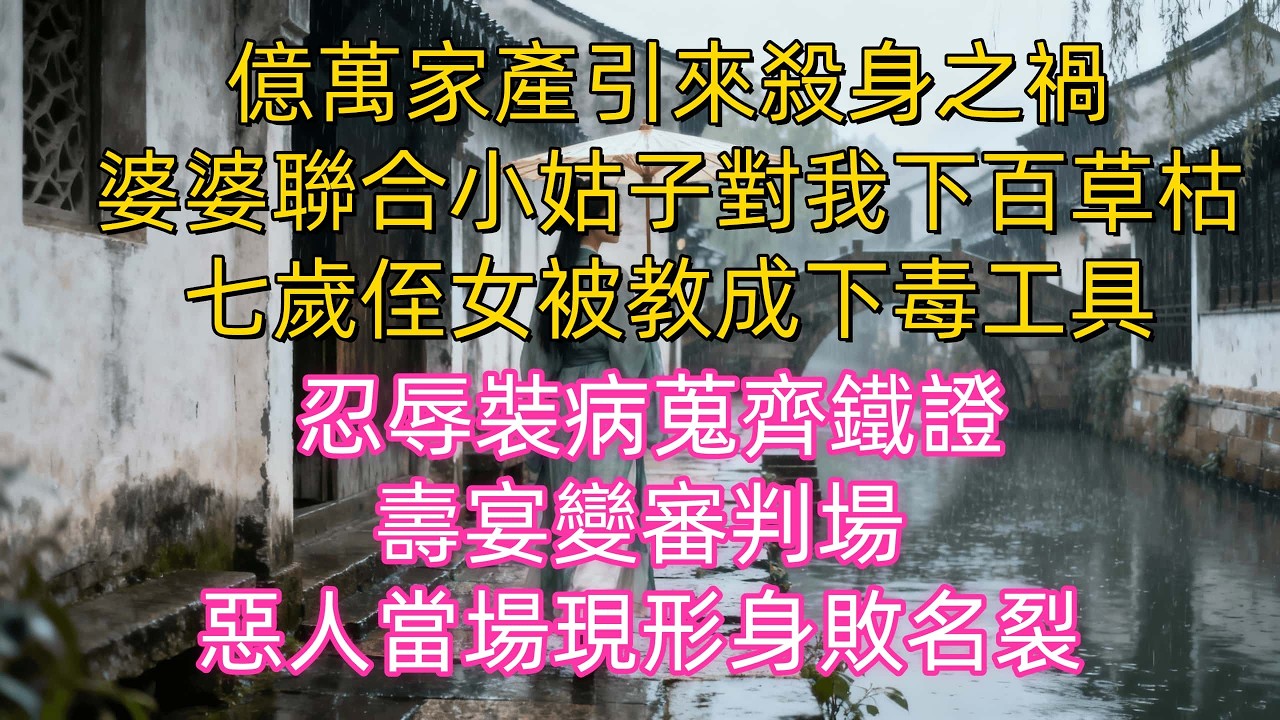 億萬家產引來殺身之禍，婆婆聯合大嫂小姑子對我下百草枯，七歲侄女被教成下毒工具，丈夫冷眼旁觀，我忍到壽宴當眾放證據讓他們身敗名裂#生活經驗 #情感故事 #故事#婆媳关系 #家庭倫理#完結文#一口氣看完