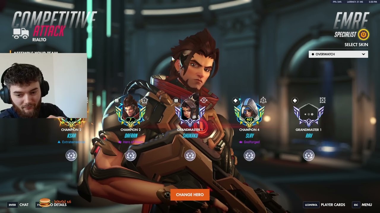 POTG | DAFRAN PRO EMRE - OVERWATCH 1 СЕЗОН, ТОП-500 ГЕЙМПЛЕЯ