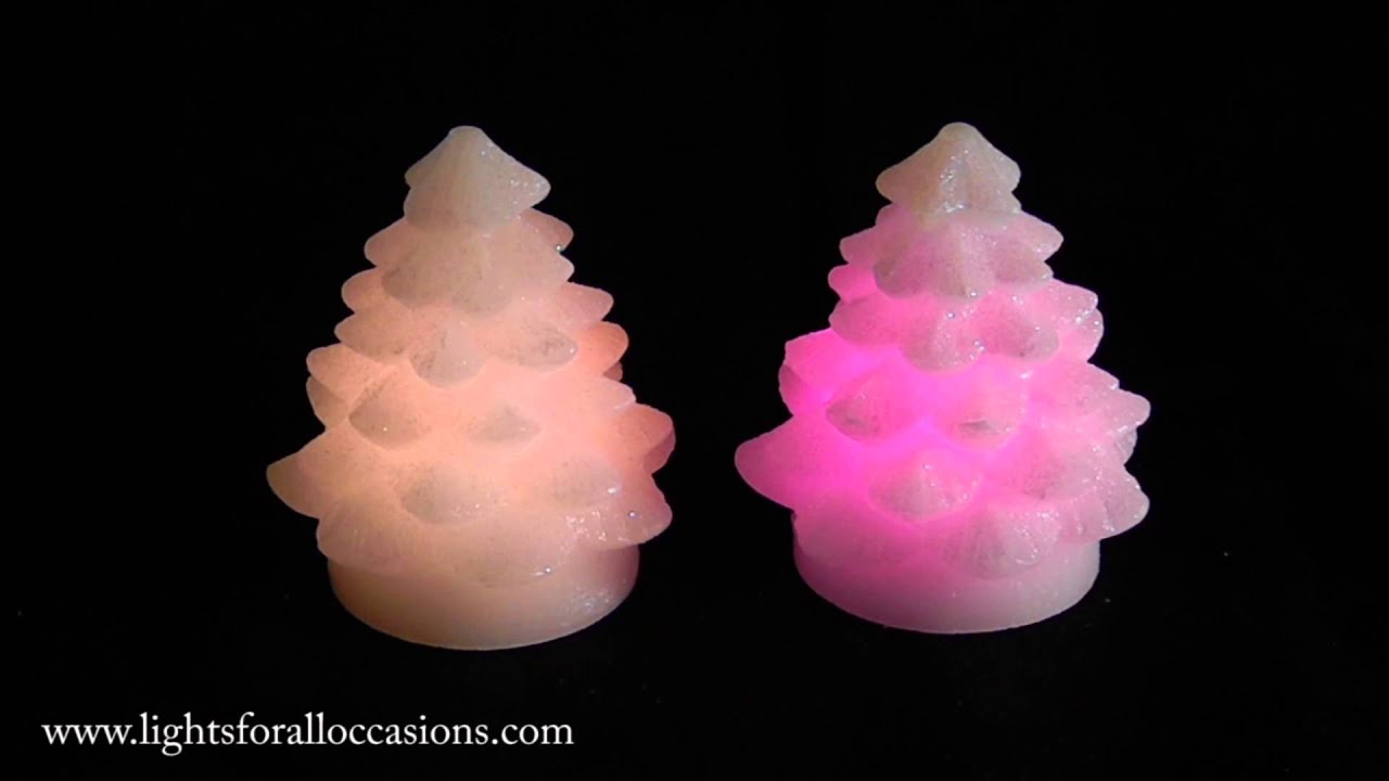 Color Changing Glitter Frosted Wax Christmas Trees-Demo