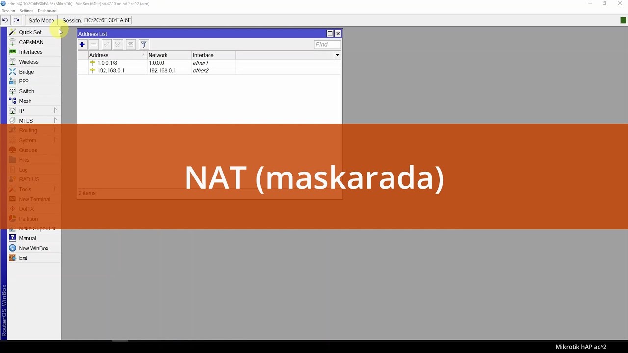 Mikrotik hAP ac^2 Maskarada (NAT)