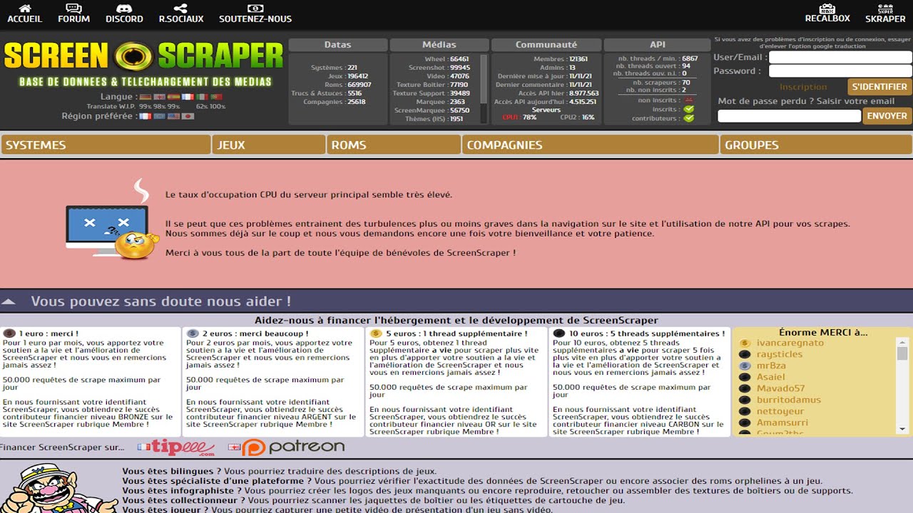 ScreenScraper RetroBat