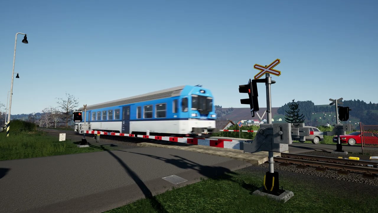 Modern Czech Railway Crossing AŽD 97 with Barriers – Košťálov | Train Sim World