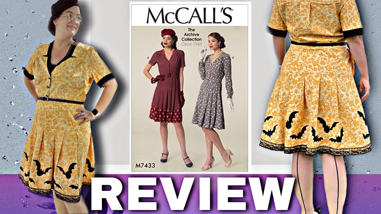 My Bat Dress * Vintage reprint McCall's M7433 sewing pattern REVIEW