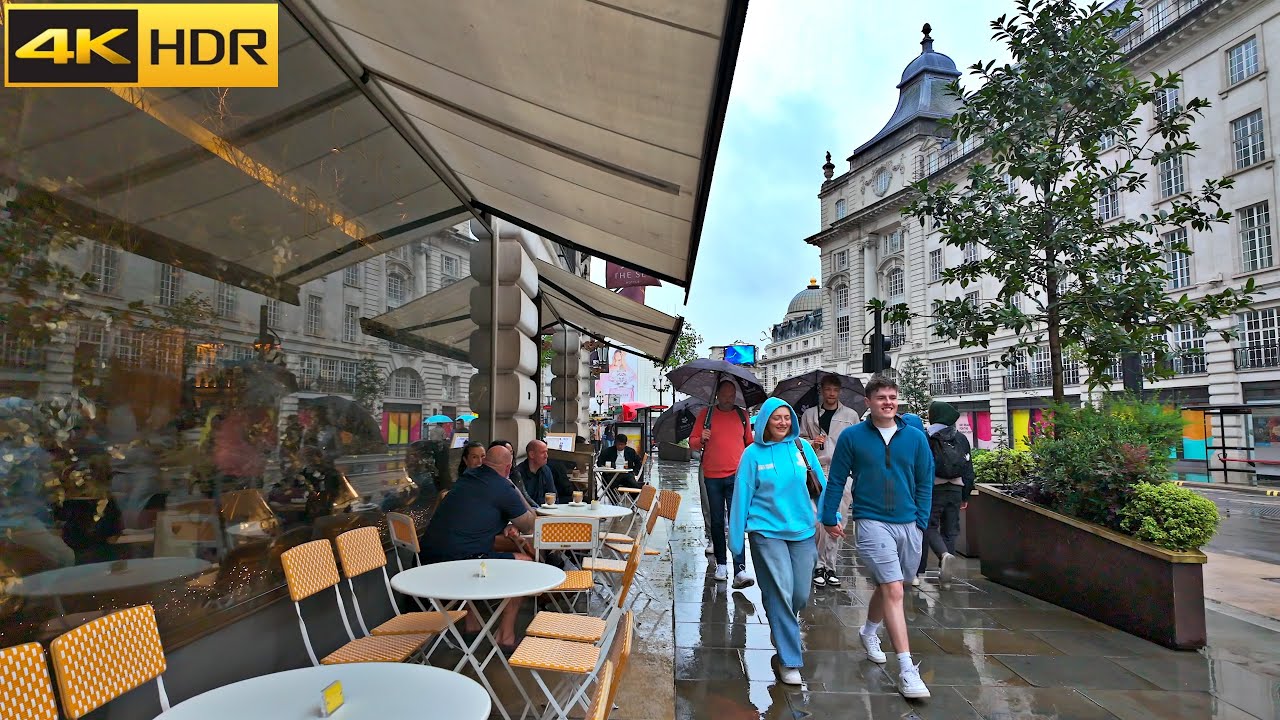London's Rainy Walk-Aug 2024 🌧️ The rainy streets of London[4K HDR]
