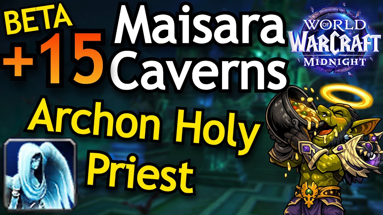 +15 Maisara Caverns Archon Holy Priest | Midnight Beta Healer Gameplay