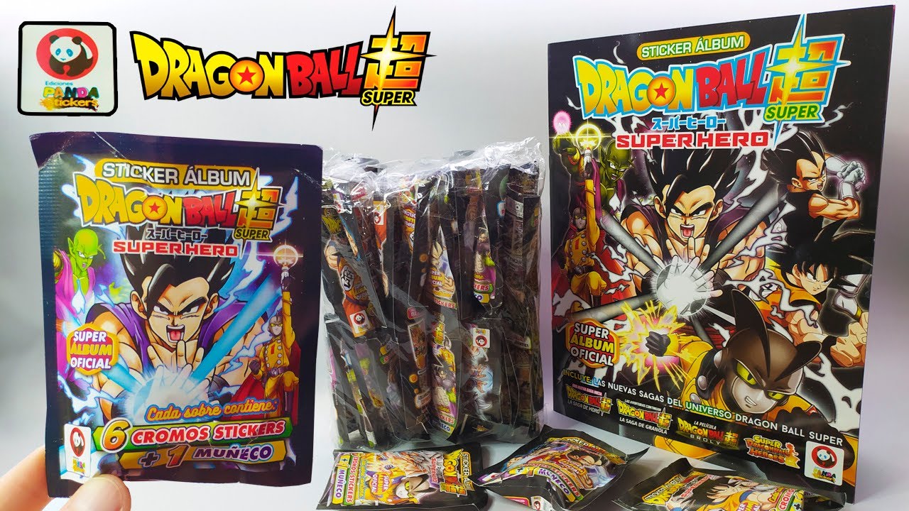 Abriendo paqueton y album DRAGON BALL SUPER SUPERHERO Editorial Panda