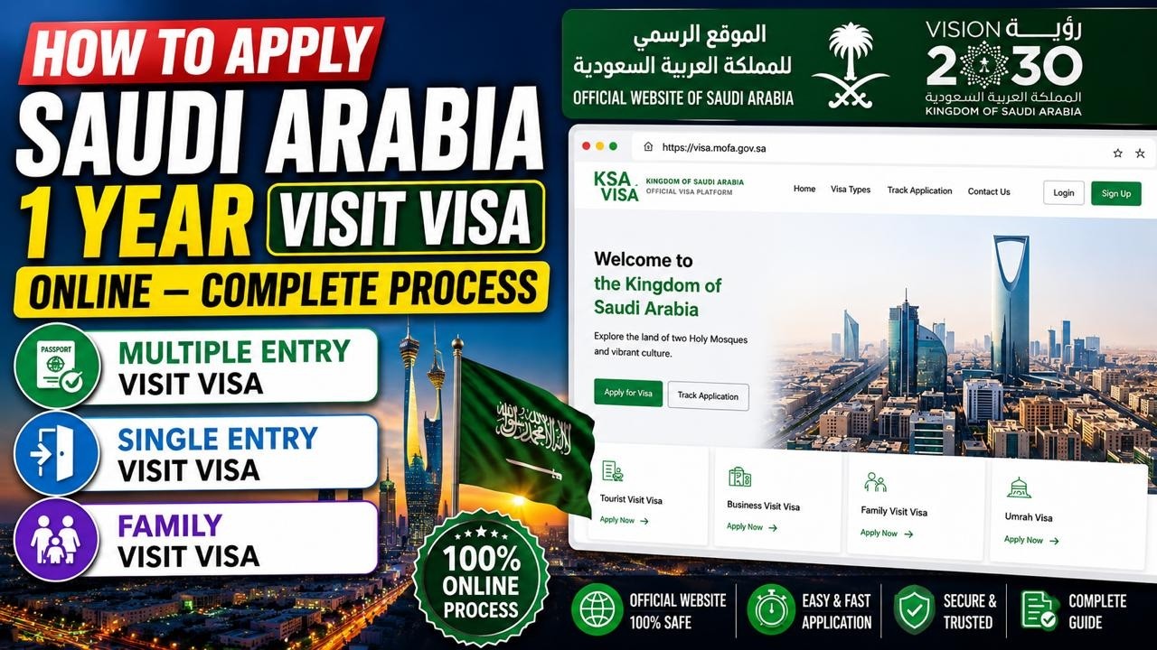 How To Apply Saudi Arabia One Year Multiple Entry Visit Visa.| Saudi Arabia Start One Year E Visa.|