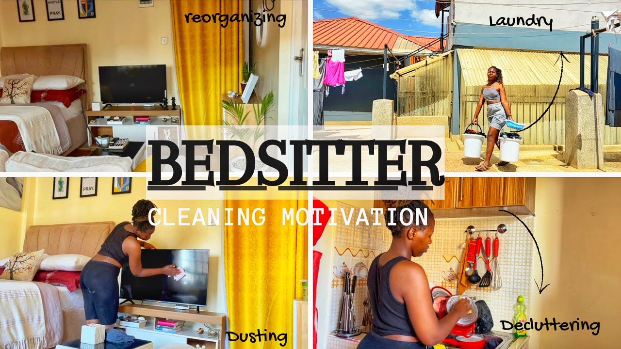 BEDSITTER CLEANING MOTIVATION// Wash, Declutter and Refresh with me|| Mini-Bedsitter tour 2023