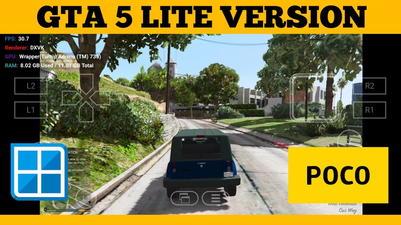 GTA 5 LITE 15GB | Winlator Ludashi 2.8.1 Hotfix | Poco F6 | Windows Emulator 