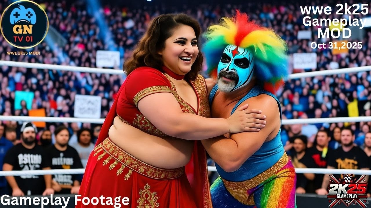 WWE 2K25 — Dude Love против Indian Diva Natasha | Геймплей межгендерного матча | 31 октября 2025 г.
