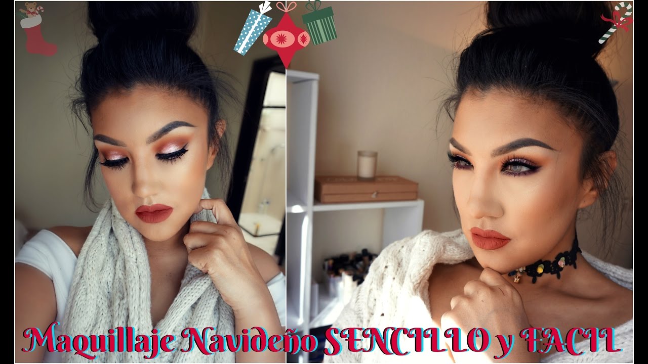 Maquillaje SENCILLO para NAVIDAD/  Simple Holiday makeup tutorial | auroramakeup