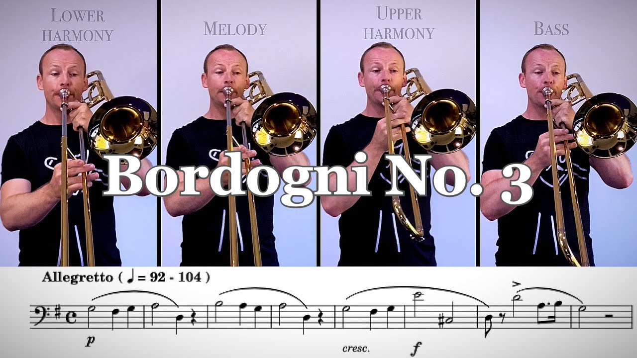 Bordogni No. 3 Trombone Quartet - Play Along