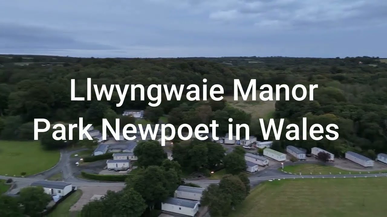 Llwyngwair  Manor  holiday park in West Wales in Pembrokeshire. Viewed by drone 