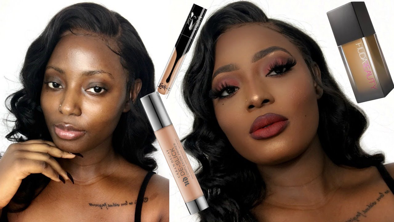 UPDATED HOW TO : HIGHLIGHT AND CONTOUR FOR BLACK WOMEN | FULL COVERAGE ROUTINE FOR OILY SKIN