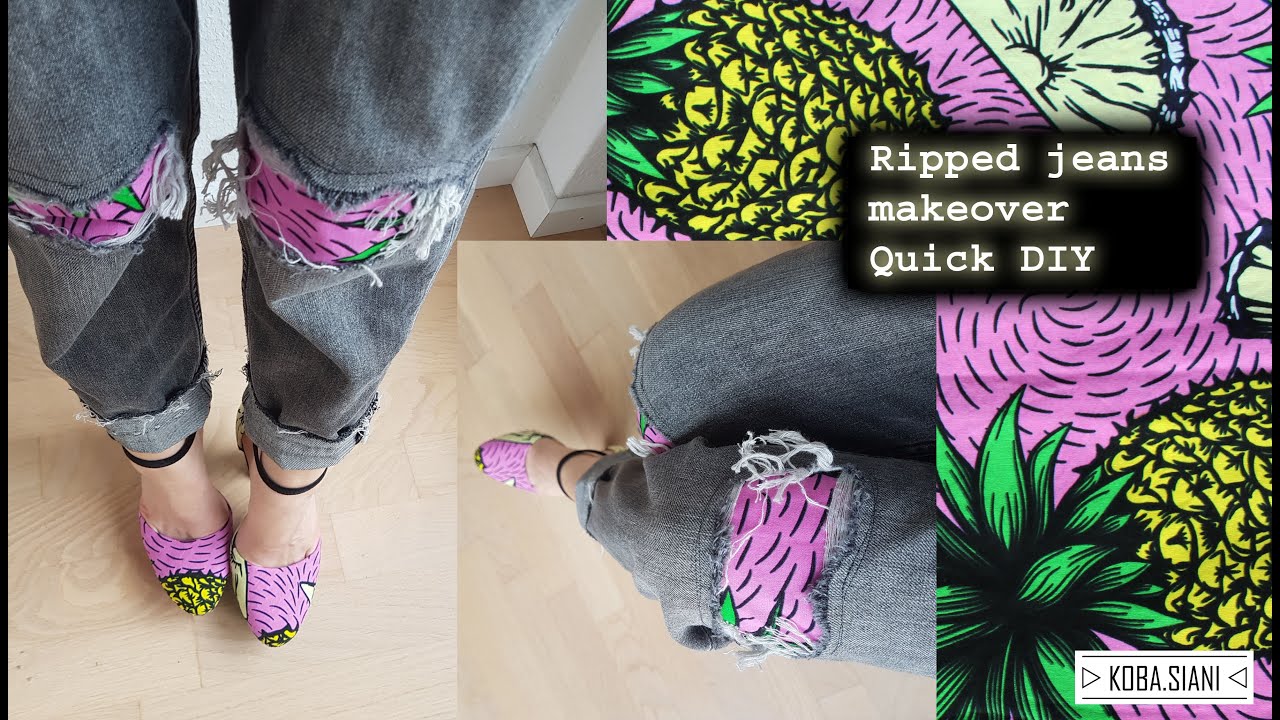 Quick DIY: ripped jeans makeover/ Schnelle Anleitung: zerrissene Jeanshose Überarbeitung