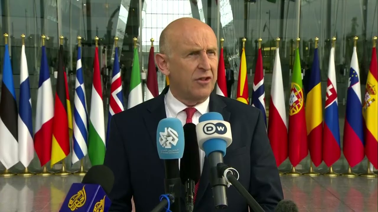Britain&rsquo;s Defence Secretary John Healey Arrives for NATO Defence Meeting | AC1I
