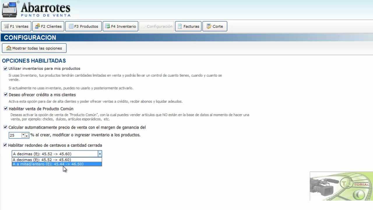 Abarrotes Punto de Venta [Configuracion Ganancia y Redondeo]