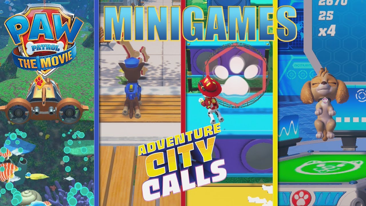 PAW Patrol The Movie Adventure City Calls - All Minigames & Collectables