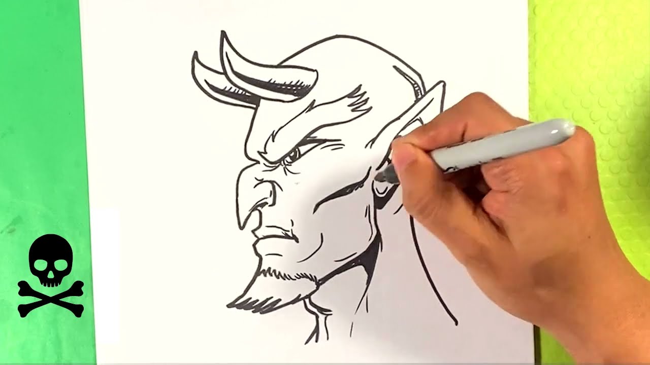 EASY How to Draw a DEVIL - Halloween Art