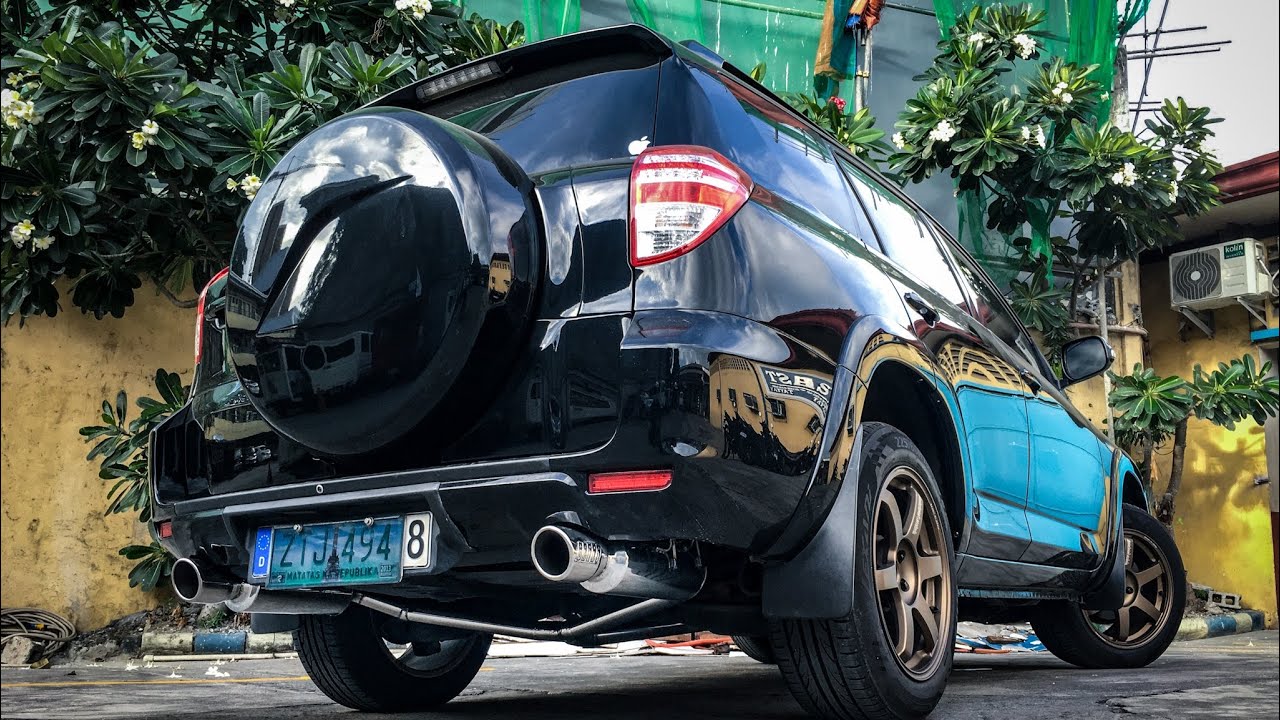 Full exhaust system on a Toyota RAV4