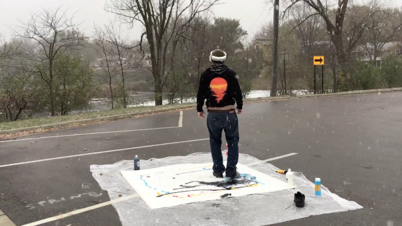 Abstract Painting Video Drone VR Snowstorm Art Process Shawn McNulty