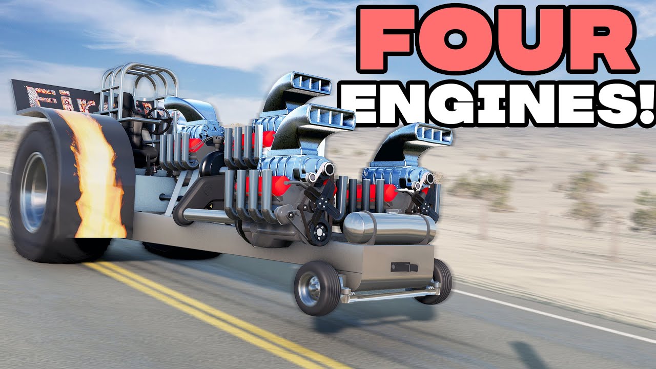 AWESOME New QUAD ENGINE Tractor Pulling Mod In BeamNG!