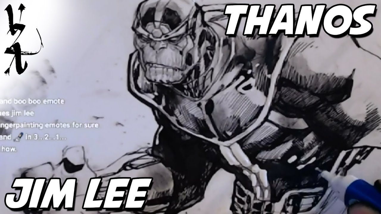 Jim Lee drawing Thanos