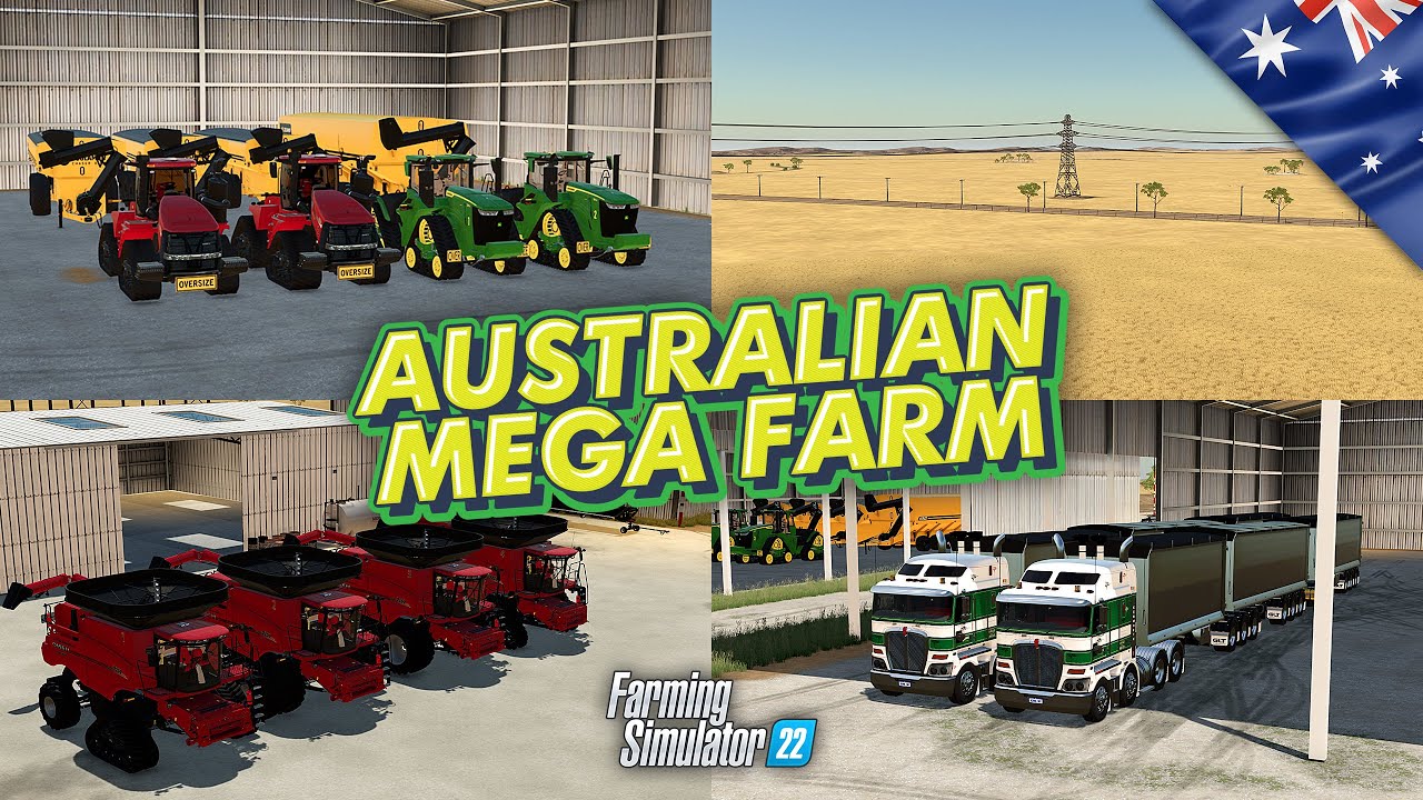 🔴 Australian Mega Farm - Automated Harvest with Courseplay and Autodrive - FS22