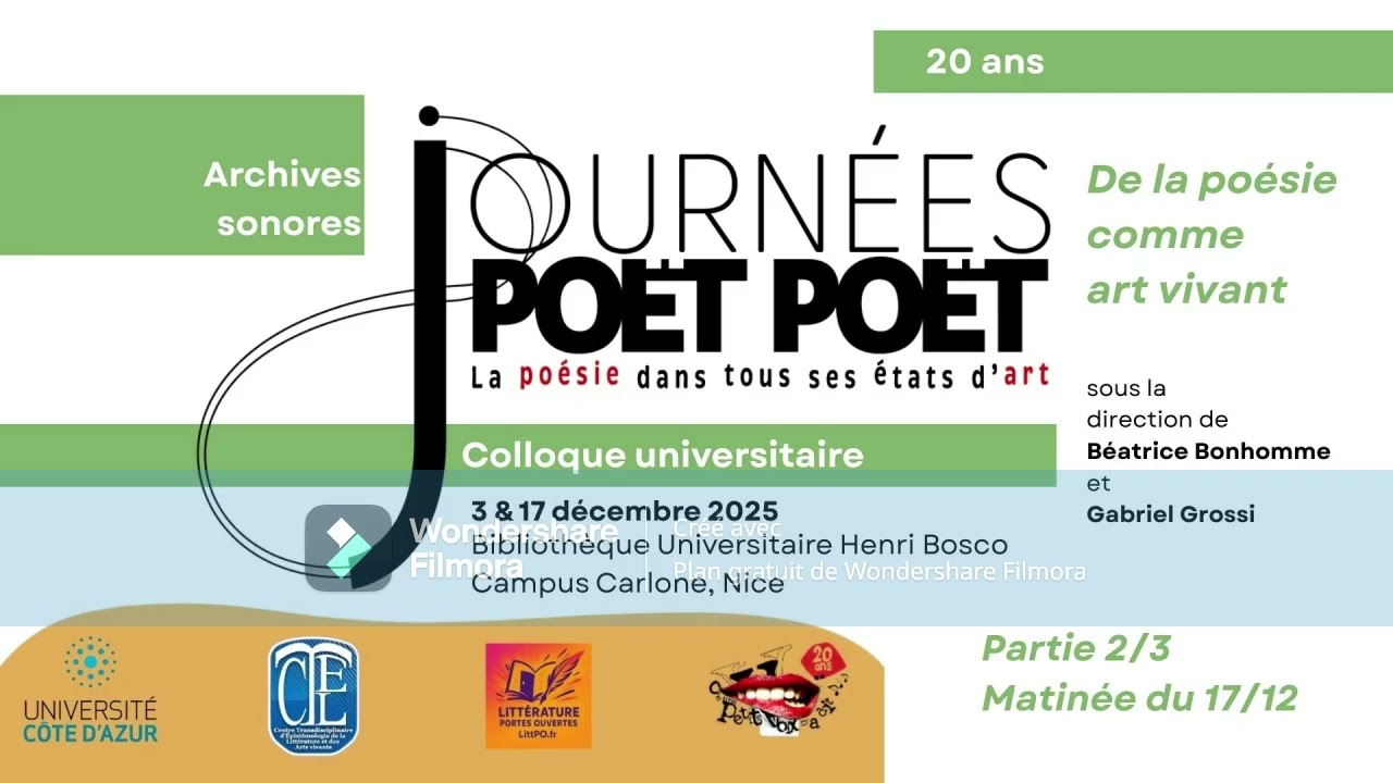 Colloque Poët Poët - Jour 2 - Partie 1