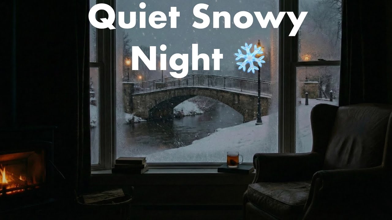Snowfall on a Quiet Bridge ❄️ Night Snow Sounds • Deep Sleep (8.5 Hours)