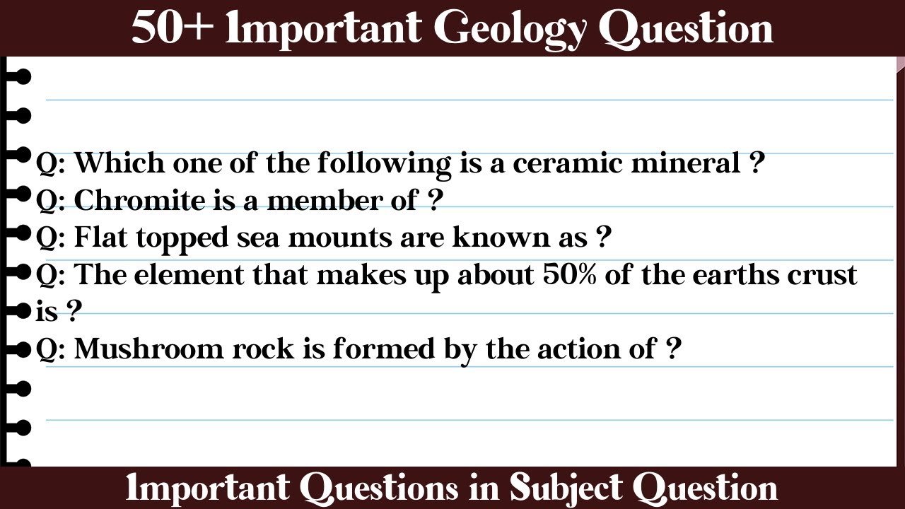 MCQ Questions Geology with Answers | Quiz Geology