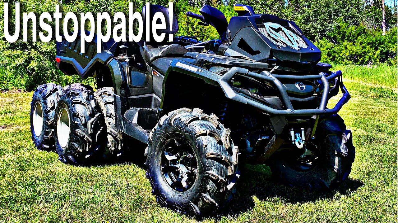 НОВЫЙ CanAm 6x6 1000 с двойными колесами для езды по грязи! 10 ​​колес!!