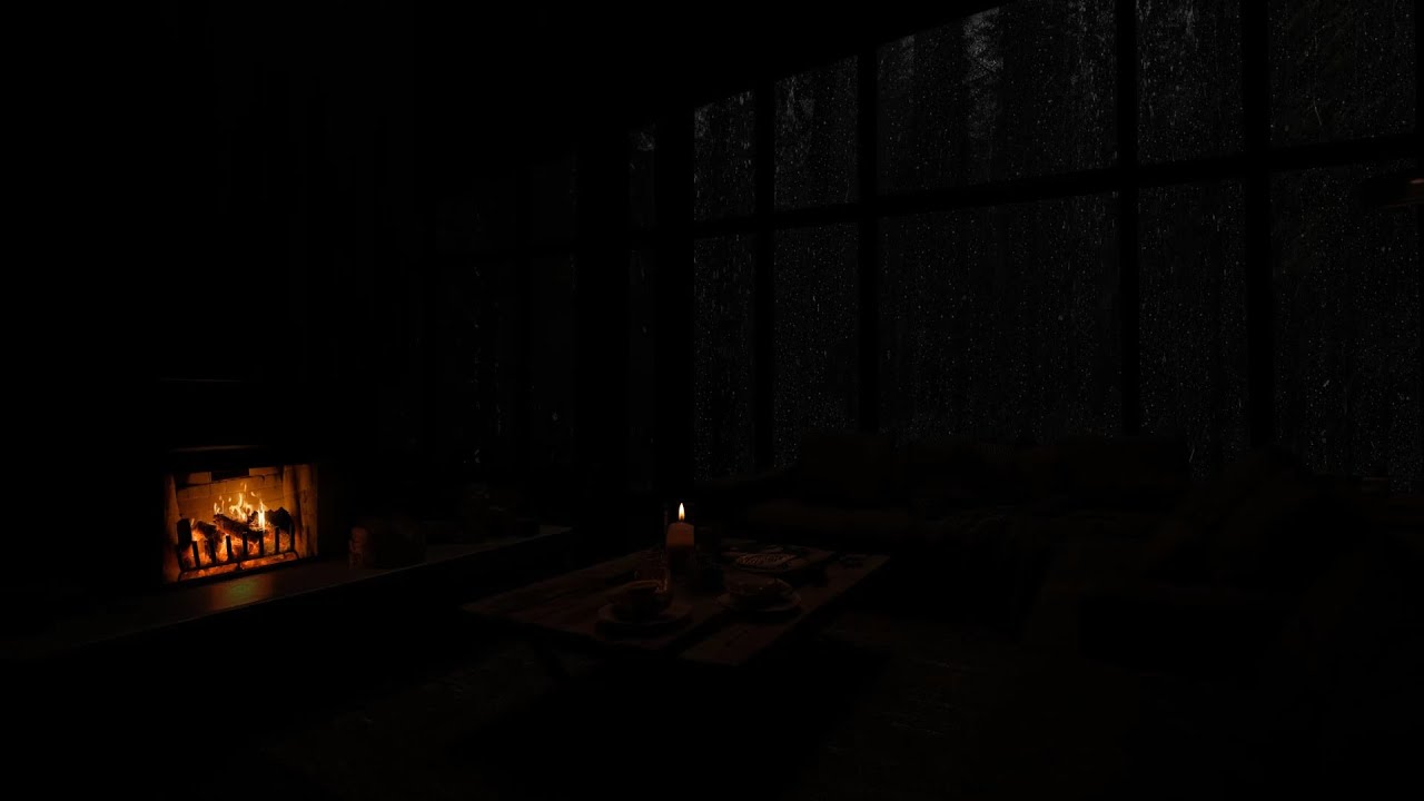 No Ads 💧 Relaxing Rainstorm & Fireplace Crackle | Thunder Sounds for Deep Sleep & Peaceful Rest 🌩🔥