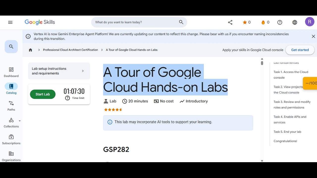 A Tour of Google Cloud Hands-on Labs | Google Cloud Skill Builder