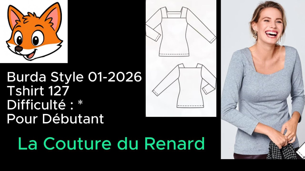 Débuter la couture à la surjeteuse avec le T-shirt 127 #burdastyle 01-2026 #débutant #couture