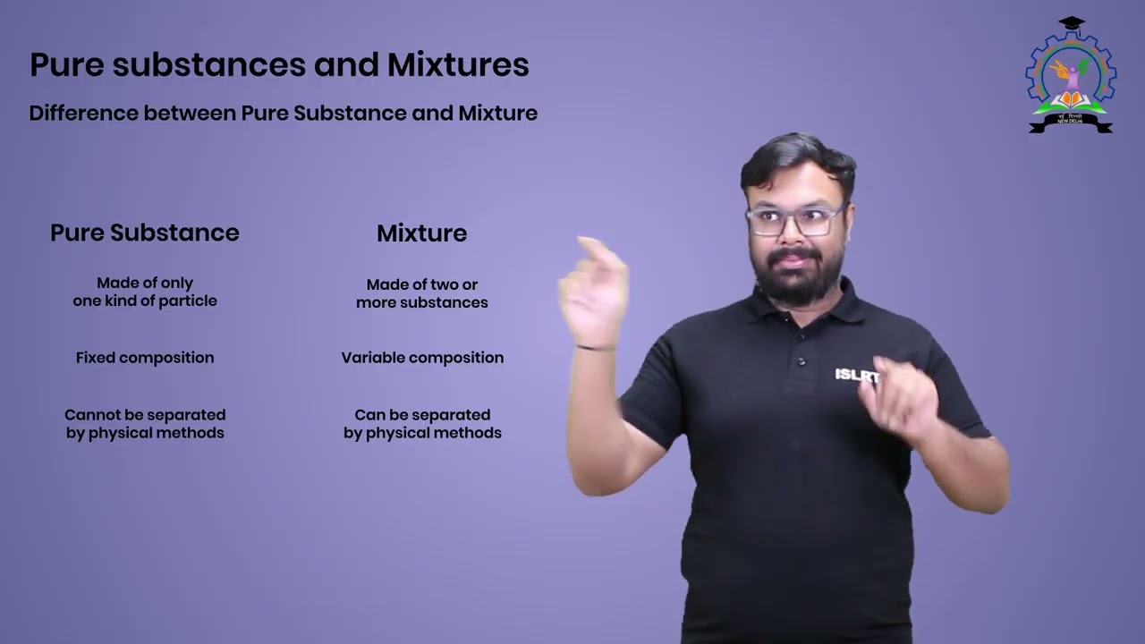 Pure substances and Mixtures