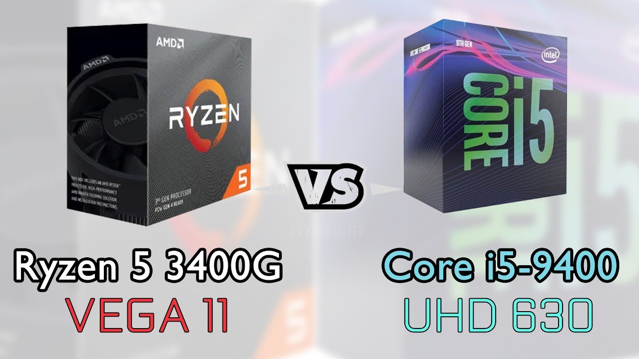 Ryzen 5 3400G vs Core i5-9400 | Vega 11 vs. UHD 630 Graphics | Test in 10 Games